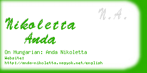 nikoletta anda business card